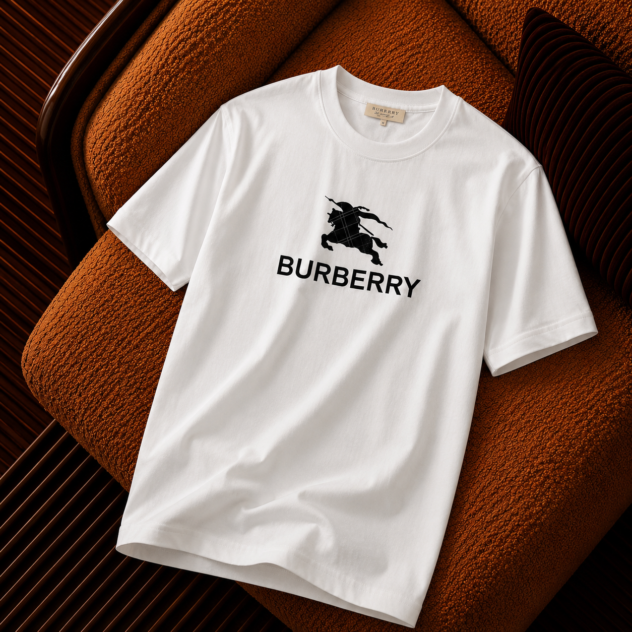 Burberry Logo Baskılı Beyaz Premium Erkek Tişört