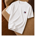 "Tommy Hilfiger" Minimal Logo Bisiklet Yaka Erkek Tişört – Beyaz