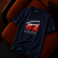 Tommy Hilfiger Signature Logo Baskılı Lacivert Premium Erkek Tişört
