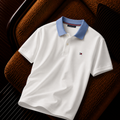 “Tommy Hilfiger” Kontrast Yaka Premium Erkek Polo Yaka Tişört – Beyaz