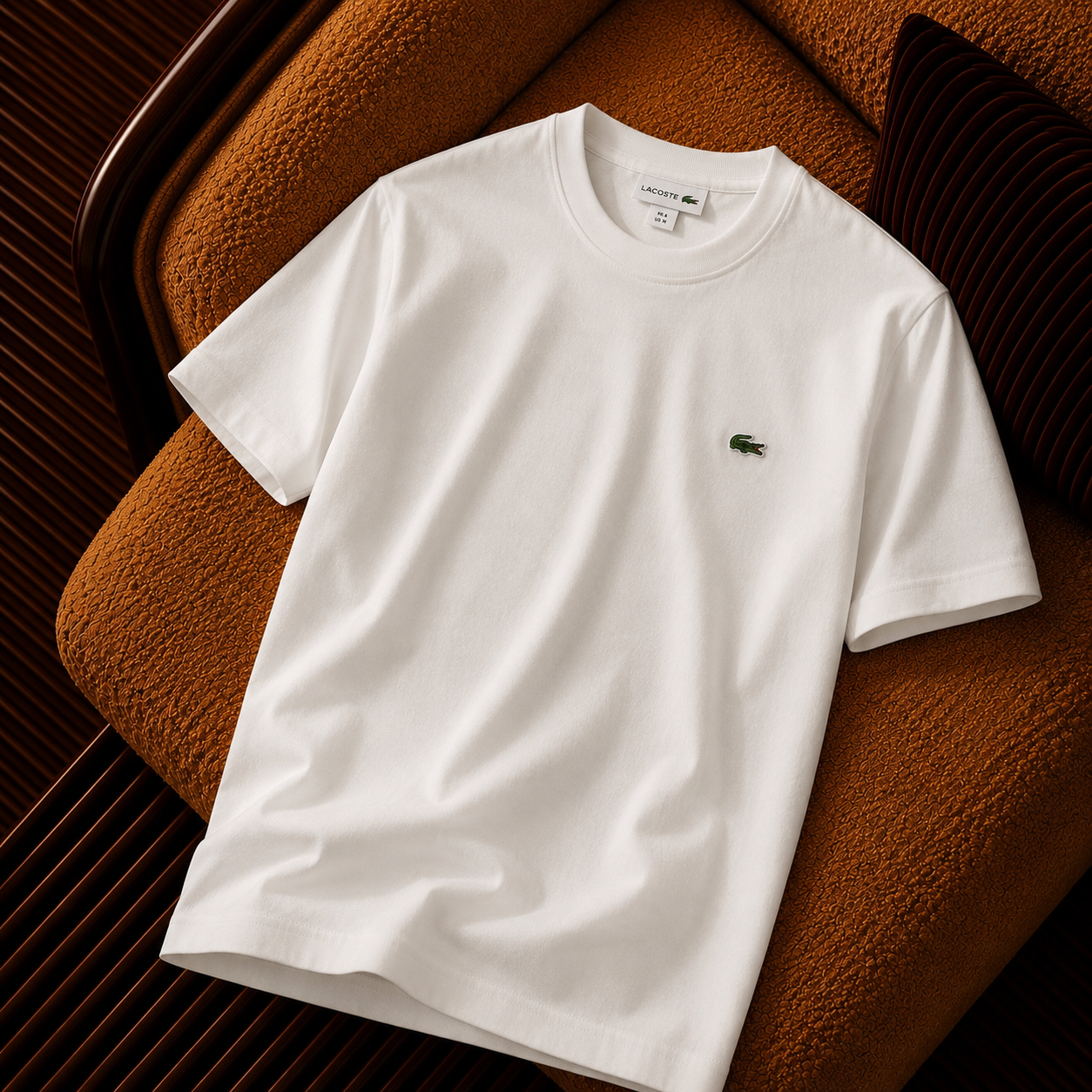 Lacoste Nakış Logo Beyaz Premium Erkek Tişört