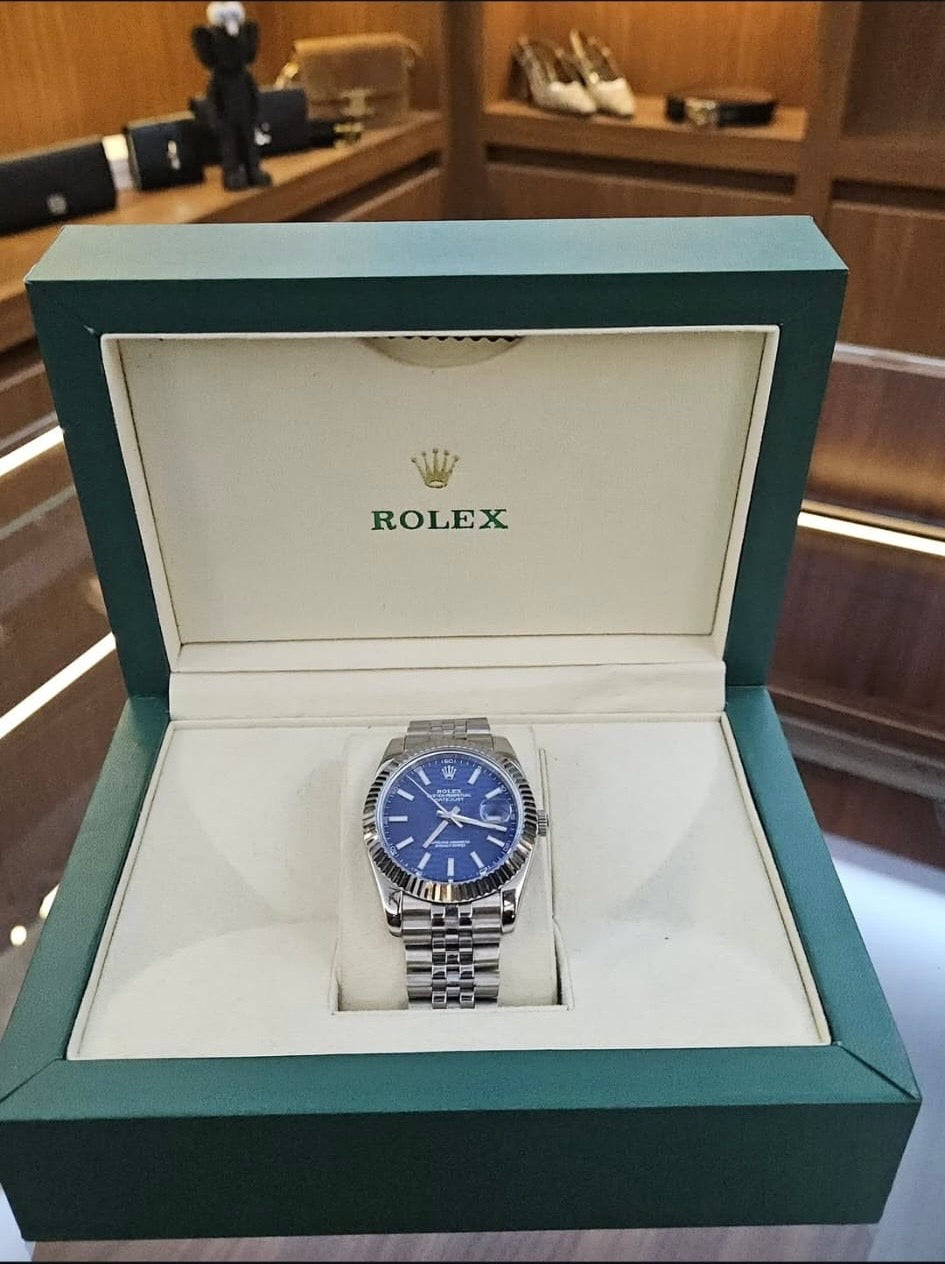 Premium Blue Dial Otomatik Erkek Kol Saati | Jubilee Çelik Kordon | Tarih Göstergeli