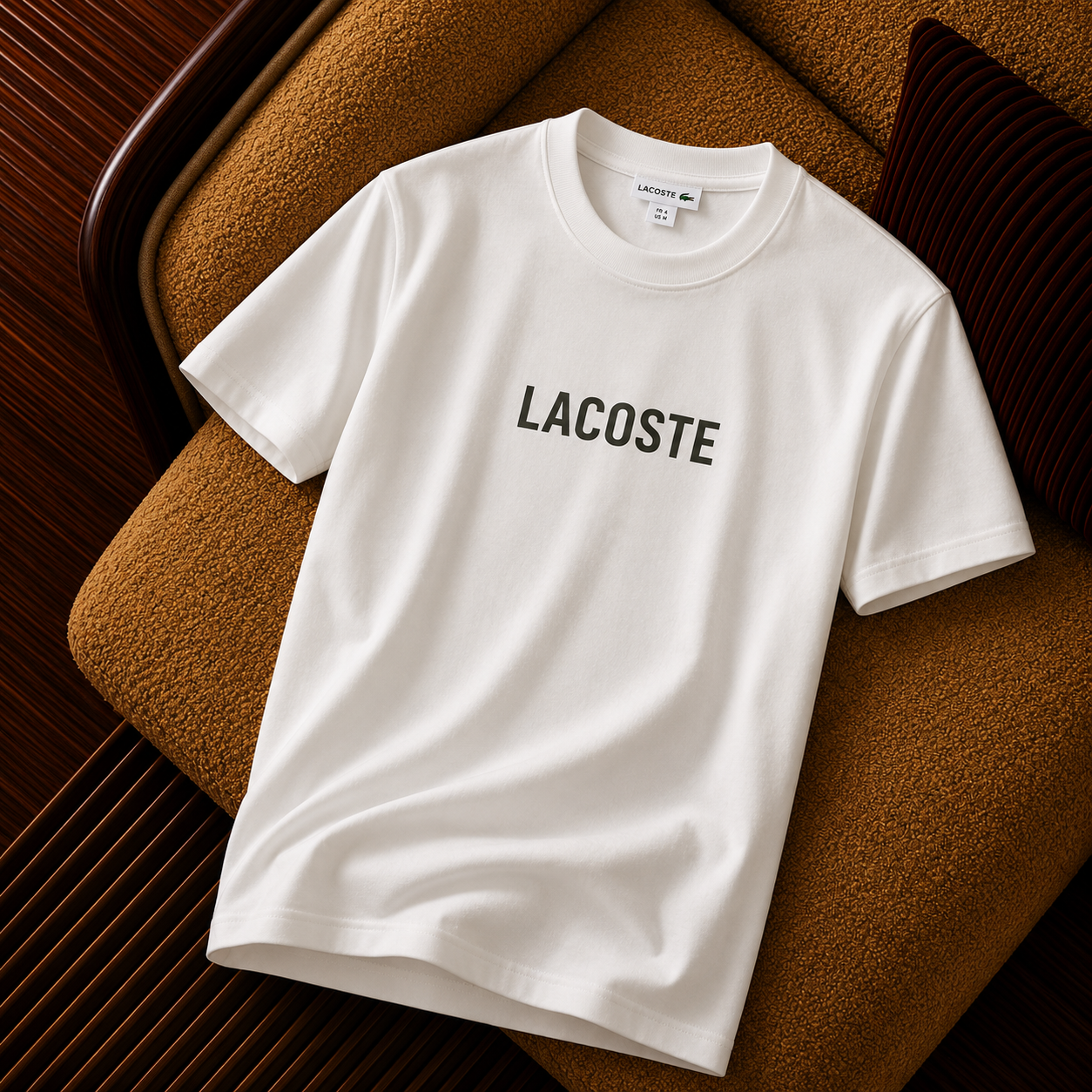 Lacoste Logo Baskılı Beyaz Premium Erkek Tişört