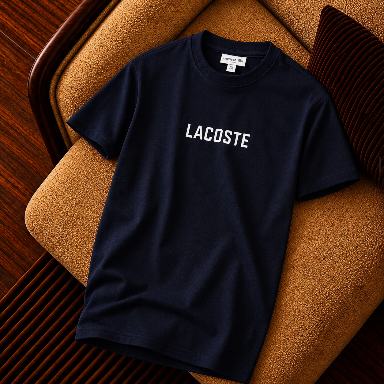 Lacoste Baskılı Lacivert Premium Erkek Tişört