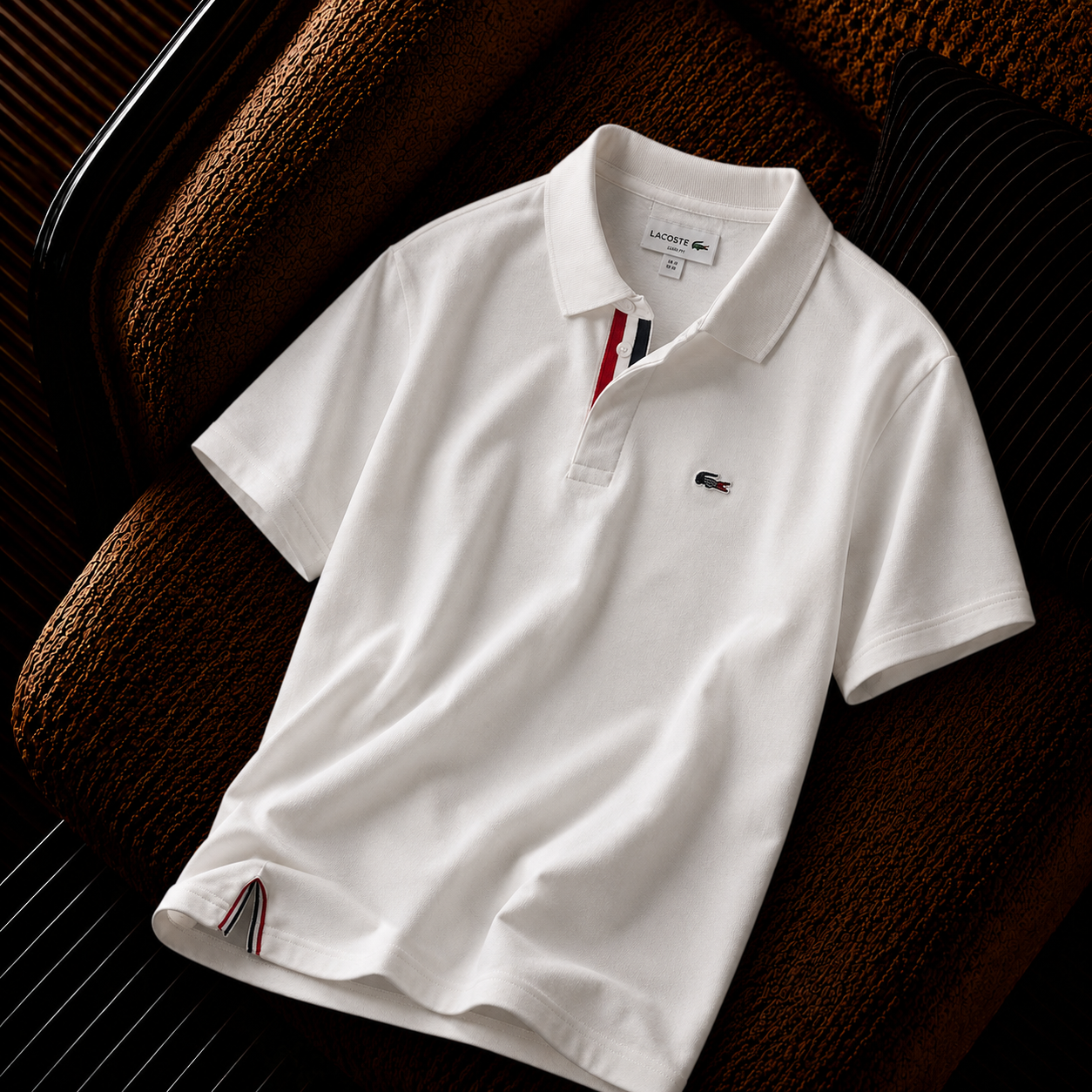 Lacoste Premium Beyaz Polo Yaka Erkek Tişört – Slim Fit