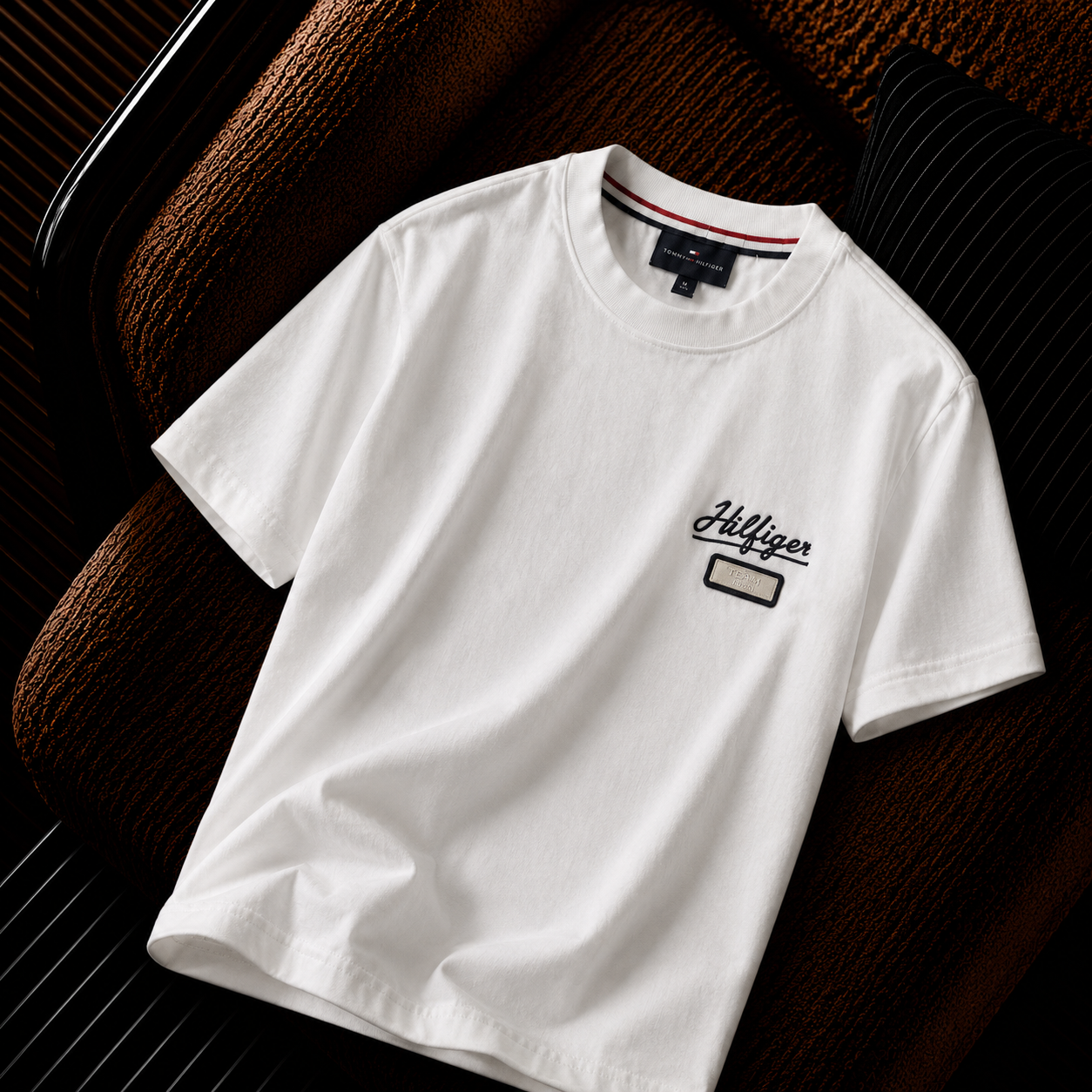 Tommy Hilfiger Premium Nakış Logolu Erkek Tişört – Beyaz