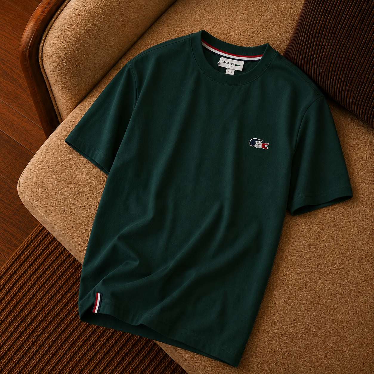Lacoste Premium Bisiklet Yaka T-Shirt – Koyu Yeşil